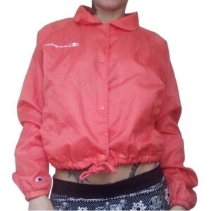 Champion heritage water repellent woven orange coaches jacket size L
